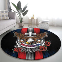 Slovakia Round Carpet The Eagle Double Cross Symbol - Wonder Print Shop