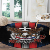 Slovakia Round Carpet The Eagle Double Cross Symbol - Wonder Print Shop