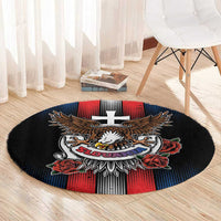 Slovakia Round Carpet The Eagle Double Cross Symbol - Wonder Print Shop