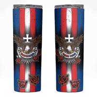 Personalized Slovakia Skinny Tumbler The Eagle Double Cross Symbol - Wonder Print Shop