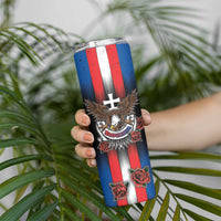 Personalized Slovakia Skinny Tumbler The Eagle Double Cross Symbol - Wonder Print Shop