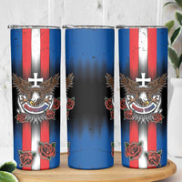 Personalized Slovakia Skinny Tumbler The Eagle Double Cross Symbol - Wonder Print Shop