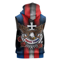 Personalized Slovakia Sleeveless Hoodie The Eagle Double Cross Symbol - Wonder Print Shop