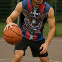 Personalized Slovakia Sleeveless Hoodie The Eagle Double Cross Symbol - Wonder Print Shop