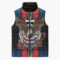 Personalized Slovakia Sleeveless Puffer Jacket The Eagle Double Cross Symbol - Wonder Print Shop