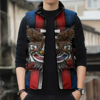 Personalized Slovakia Sleeveless Puffer Jacket The Eagle Double Cross Symbol - Wonder Print Shop