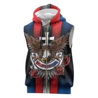 Personalized Slovakia Sleeveless Zip Hoodie The Eagle Double Cross Symbol - Wonder Print Shop
