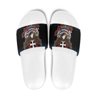 Slovakia Slide Sandals The Eagle Double Cross Symbol - Wonder Print Shop