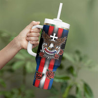 Personalized Slovakia Tumbler With Handle The Eagle Double Cross Symbol - Wonder Print Shop