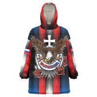 Personalized Slovakia Wearable Blanket Hoodie The Eagle Double Cross Symbol - Wonder Print Shop