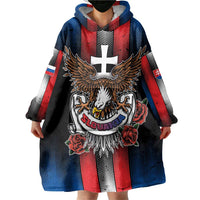 Personalized Slovakia Wearable Blanket Hoodie The Eagle Double Cross Symbol - Wonder Print Shop