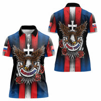 Personalized Slovakia Women Polo Shirt The Eagle Double Cross Symbol - Wonder Print Shop