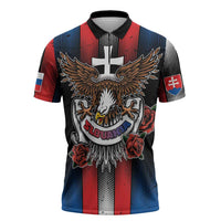 Personalized Slovakia Zipper Polo Shirt The Eagle Double Cross Symbol - Wonder Print Shop