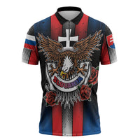 Personalized Slovakia Zipper Polo Shirt The Eagle Double Cross Symbol - Wonder Print Shop