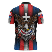 Personalized Slovakia Zipper Polo Shirt The Eagle Double Cross Symbol - Wonder Print Shop