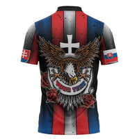 Personalized Slovakia Zipper Polo Shirt The Eagle Double Cross Symbol - Wonder Print Shop
