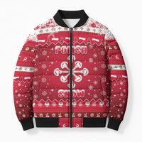 Poland Christmas Bomber Puffer Jacket Pierogi Polish Snow - Wonder Print Shop