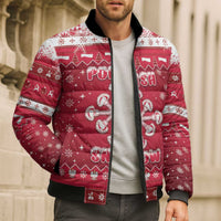 Poland Christmas Bomber Puffer Jacket Pierogi Polish Snow - Wonder Print Shop
