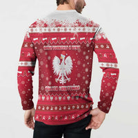 Poland Christmas Button Sweatshirt Pierogi Polish Snow - Wonder Print Shop