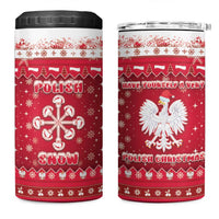 Poland Christmas 4 in 1 Can Cooler Tumbler Pierogi Polish Snow - Wonder Print Shop
