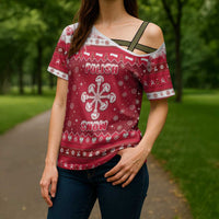 Poland Christmas Cross Shoulder Shirt Pierogi Polish Snow - Wonder Print Shop