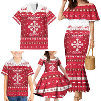 Poland Christmas Family Matching Mermaid Dress and Hawaiian Shirt Pierogi Polish Snow - Wonder Print Shop