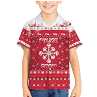 Poland Christmas Family Matching Mermaid Dress and Hawaiian Shirt Pierogi Polish Snow - Wonder Print Shop