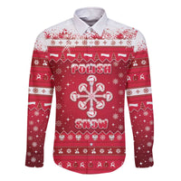 Poland Christmas Family Matching Off The Shoulder Long Sleeve Dress and Hawaiian Shirt Pierogi Polish Snow - Wonder Print Shop
