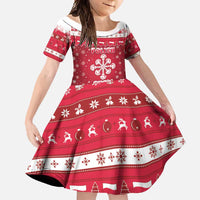 Poland Christmas Family Matching Off Shoulder Maxi Dress and Hawaiian Shirt Pierogi Polish Snow - Wonder Print Shop
