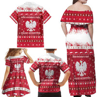 Poland Christmas Family Matching Off Shoulder Maxi Dress and Hawaiian Shirt Pierogi Polish Snow - Wonder Print Shop