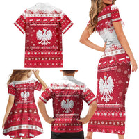 Poland Christmas Family Matching Short Sleeve Bodycon Dress and Hawaiian Shirt Pierogi Polish Snow - Wonder Print Shop