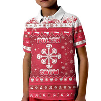 Poland Christmas Kid Polo Shirt Pierogi Polish Snow - Wonder Print Shop