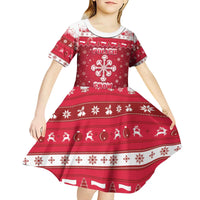 Poland Christmas Kid Short Sleeve Dress Pierogi Polish Snow - Wonder Print Shop