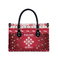 Poland Christmas Leather Bag Pierogi Polish Snow - Wonder Print Shop