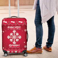 Poland Christmas Luggage Cover Pierogi Polish Snow - Wonder Print Shop