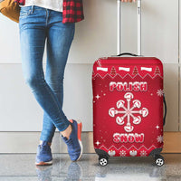 Poland Christmas Luggage Cover Pierogi Polish Snow - Wonder Print Shop