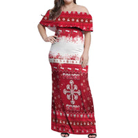 Poland Christmas Off Shoulder Maxi Dress Pierogi Polish Snow - Wonder Print Shop