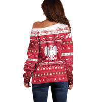 Poland Christmas Off Shoulder Sweater Pierogi Polish Snow - Wonder Print Shop
