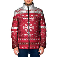 Poland Christmas Padded Jacket Pierogi Polish Snow - Wonder Print Shop