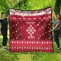 Poland Christmas Quilt Pierogi Polish Snow - Wonder Print Shop
