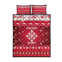 Poland Christmas Quilt Bed Set Pierogi Polish Snow - Wonder Print Shop