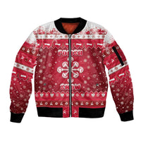 Poland Christmas Sleeve Zip Bomber Jacket Pierogi Polish Snow - Wonder Print Shop