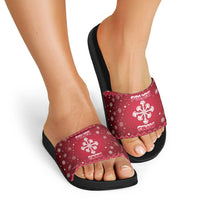 Poland Christmas Slide Sandals Pierogi Polish Snow - Wonder Print Shop