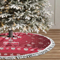 Poland Christmas Tree Skirt Pierogi Polish Snow - Wonder Print Shop