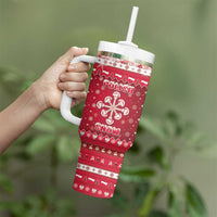 Poland Christmas Tumbler With Handle Pierogi Polish Snow - Wonder Print Shop