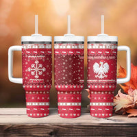Poland Christmas Tumbler With Handle Pierogi Polish Snow - Wonder Print Shop