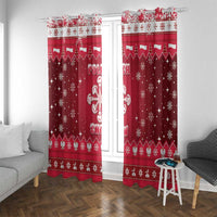 Poland Christmas Window Curtain Pierogi Polish Snow - Wonder Print Shop