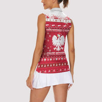 Poland Christmas Women Sleeveless Polo Shirt Pierogi Polish Snow - Wonder Print Shop