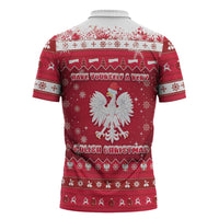 Poland Christmas Zipper Polo Shirt Pierogi Polish Snow - Wonder Print Shop