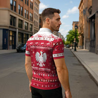 Poland Christmas Zipper Polo Shirt Pierogi Polish Snow - Wonder Print Shop